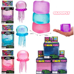Trending Squishy Jellyfish & Cube Squish Toy, Soft Jelly Squeeze Stress Relief Fidget Toy, Sensory Viral Squishy cube for Kids & Adults New
